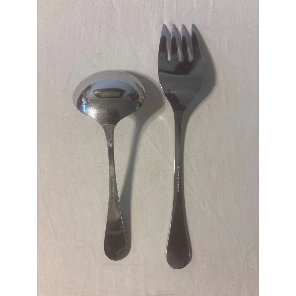 The Main Course Salad Serving Set Unisex OS Silver Excellent Stainless Japan